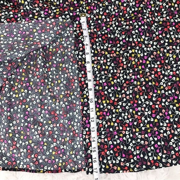 JOIE Button Front Black Floral Print Cotton Midi Skirt Fit & Flare Size 14 New - Picture 11 of 12